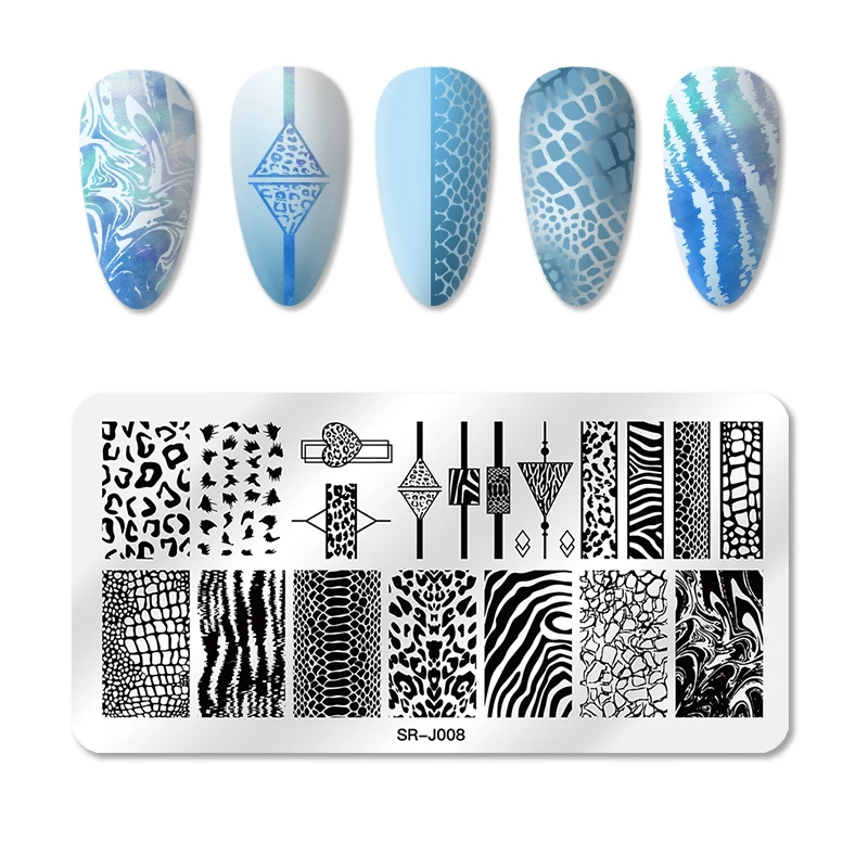 1 Набор пластины для стемпинга ногтей цветы животные Геометрия мрамор с желейным