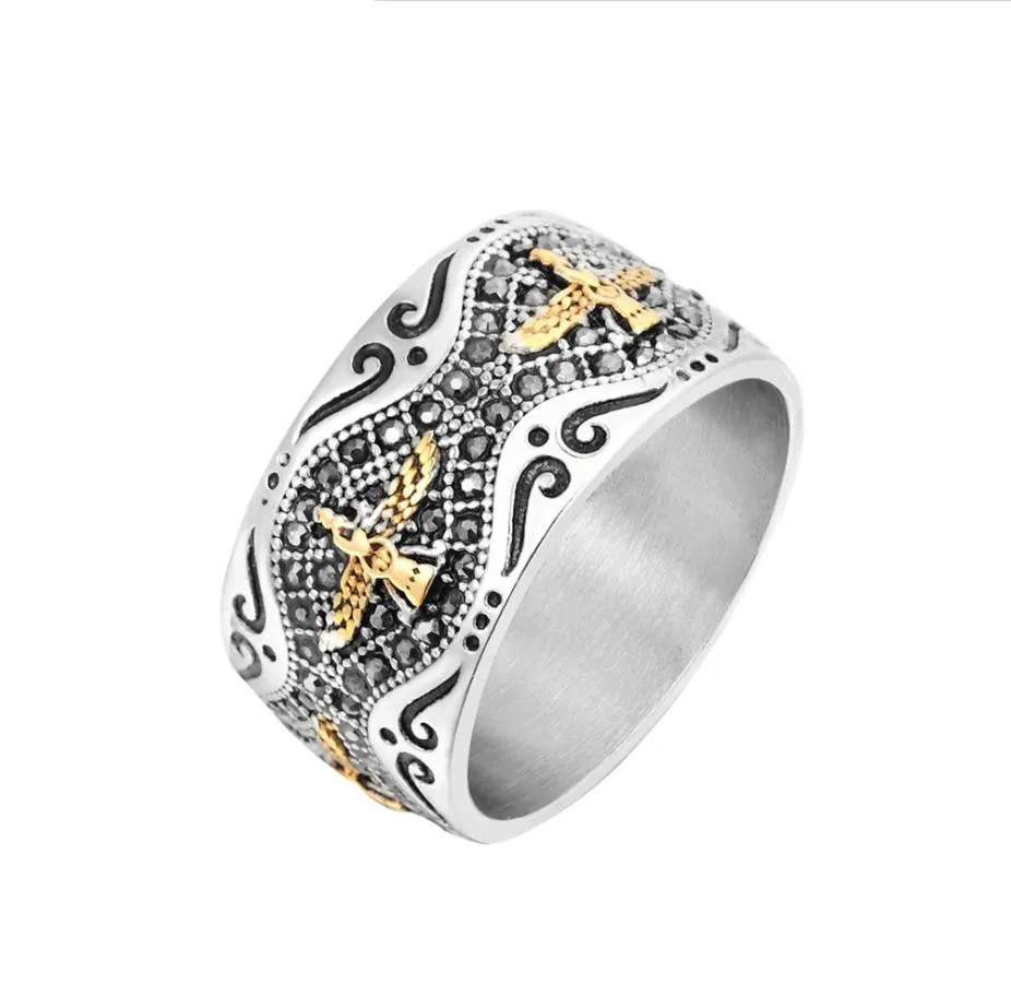 Новое поступление года, мужские винтажные кольца из нержавеющей стали в стиле Ирана фаравашара ахуры, кольцо Zoroastrian, мужские ювелирные изделия, подарки