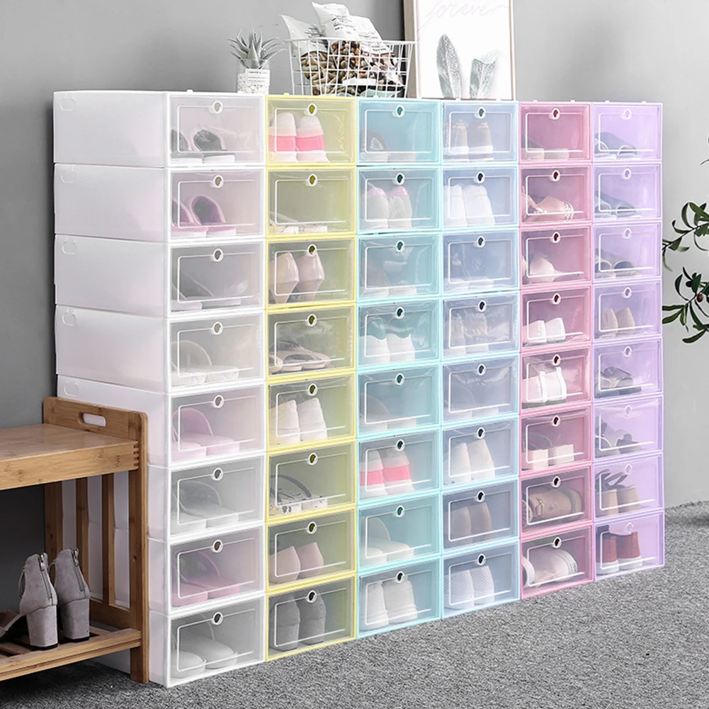 1pc Lipopen Cover Plastic Shoe Hanger Storage Transparent Shoe Box