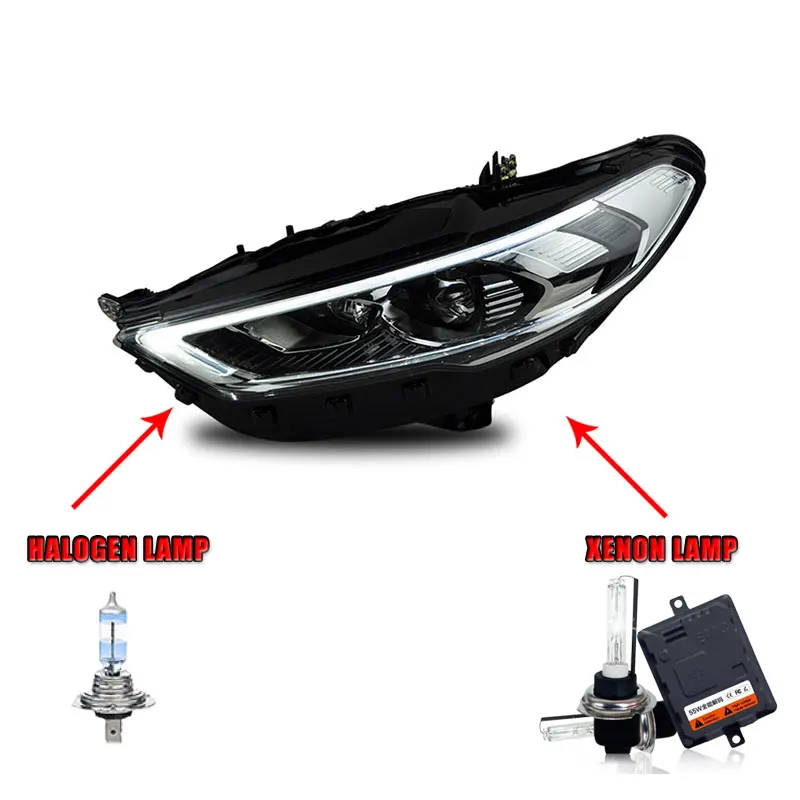 Пара для Ford Mondeo светодиодный фары- Mondeo HID фары биксеноновые фары противотуманные дневные ходовые огни динамический поворот - Цвет: halogen high beam