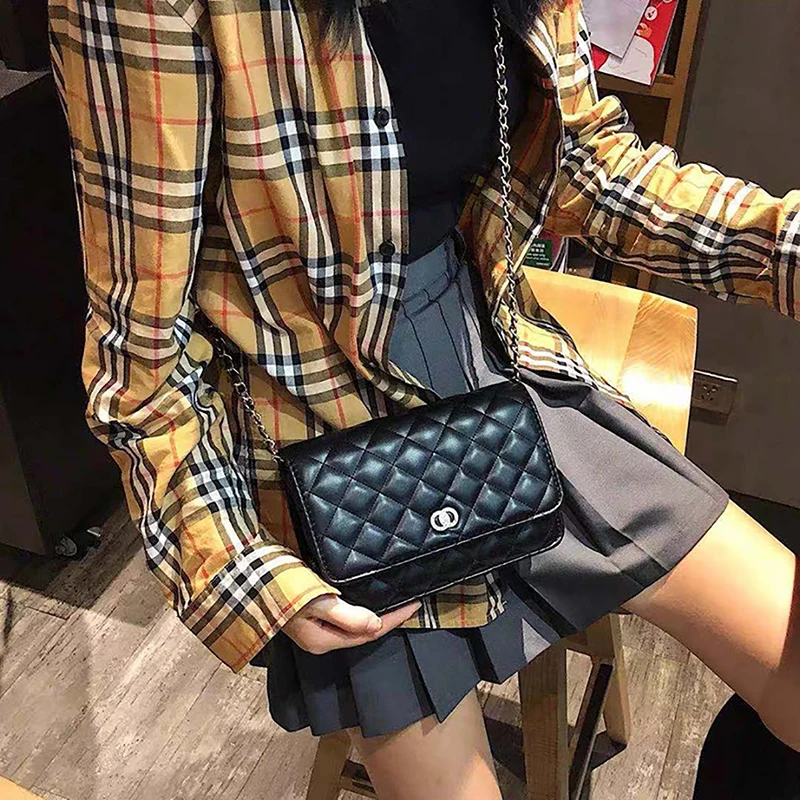 PU Leather Shoulder Bag for Women 2021 Simple Luxury Solid Color Crossbody Bag Ladie Design Fashion Handbag and Purses