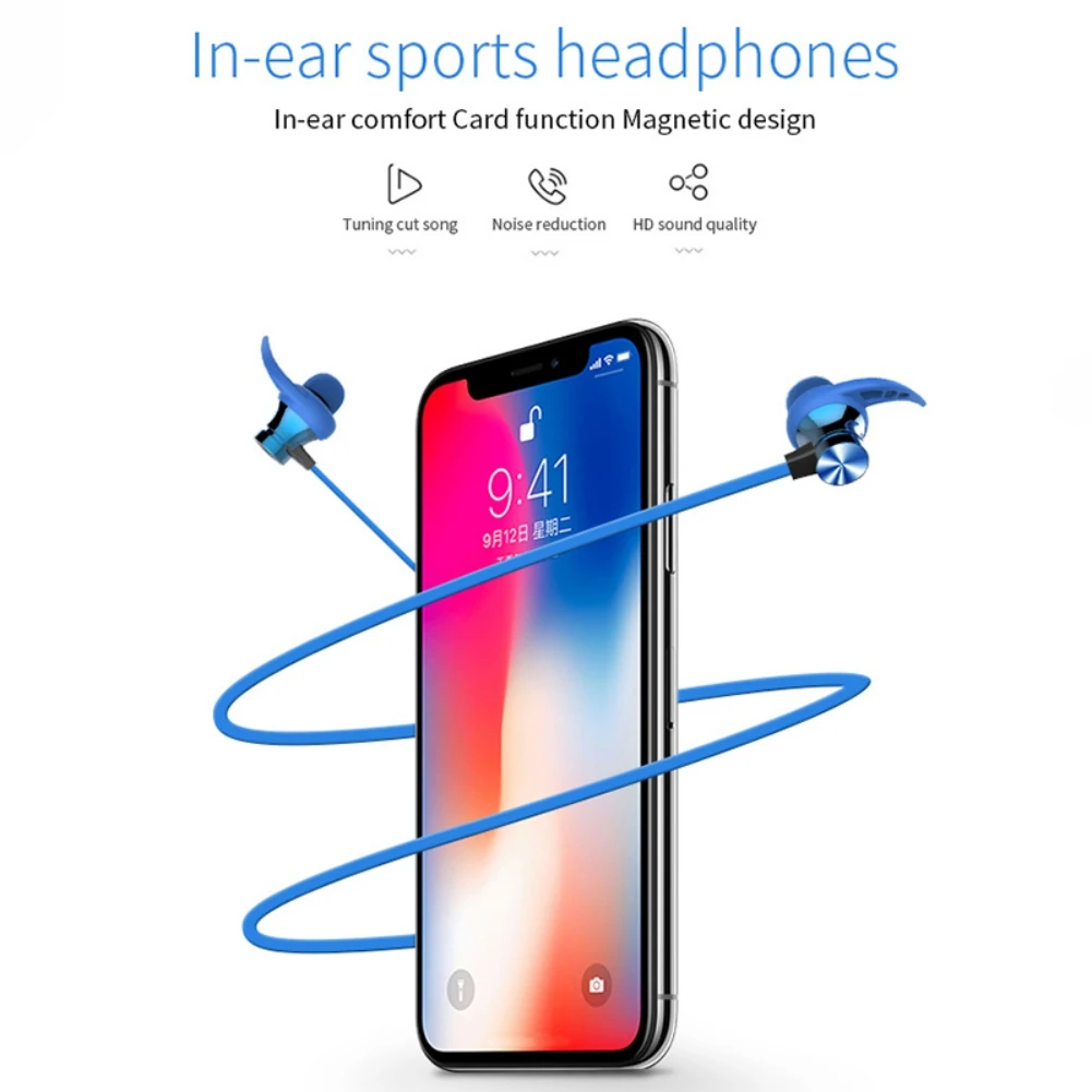 Bluetooth 5,0 Наушники Спортивные Беспроводные магнитные Bluetooth гарнитура Handsfree Наушники с микрофоном вкладыши для huawei Xiaomi samsung Новинка