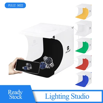 

20cm Include 2 LED Panels Folding Portable 1100LM Light Photo Lighting Studio Shooting Tent Box Kit With 6 Colors Backdrops