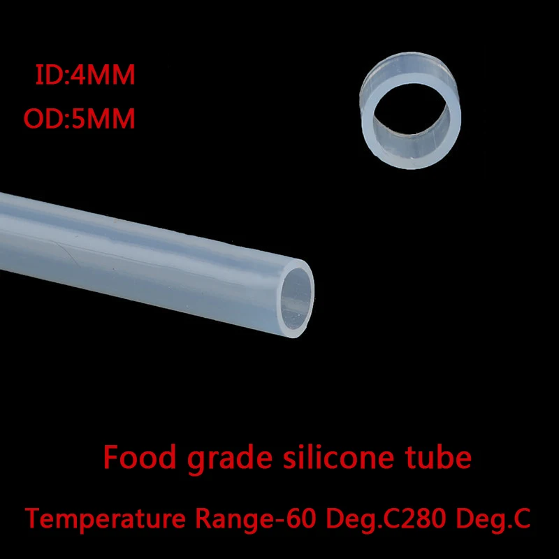 1 метр пищевая прозрачная силиконовая труба мягкий резиновый шланг 1 2 3 4 5 мм из диаметра гибкий шланг для молока пивная труба - Цвет: 4x5mm