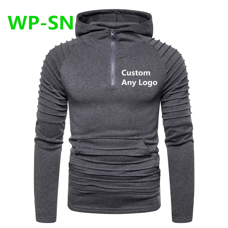 WP-SN Новые Зимние флисовые мужские толстовки на молнии с принтом Highstreet Fold рукава мужские повседневные толстовки спортивная одежда облегающая спортивная одежда