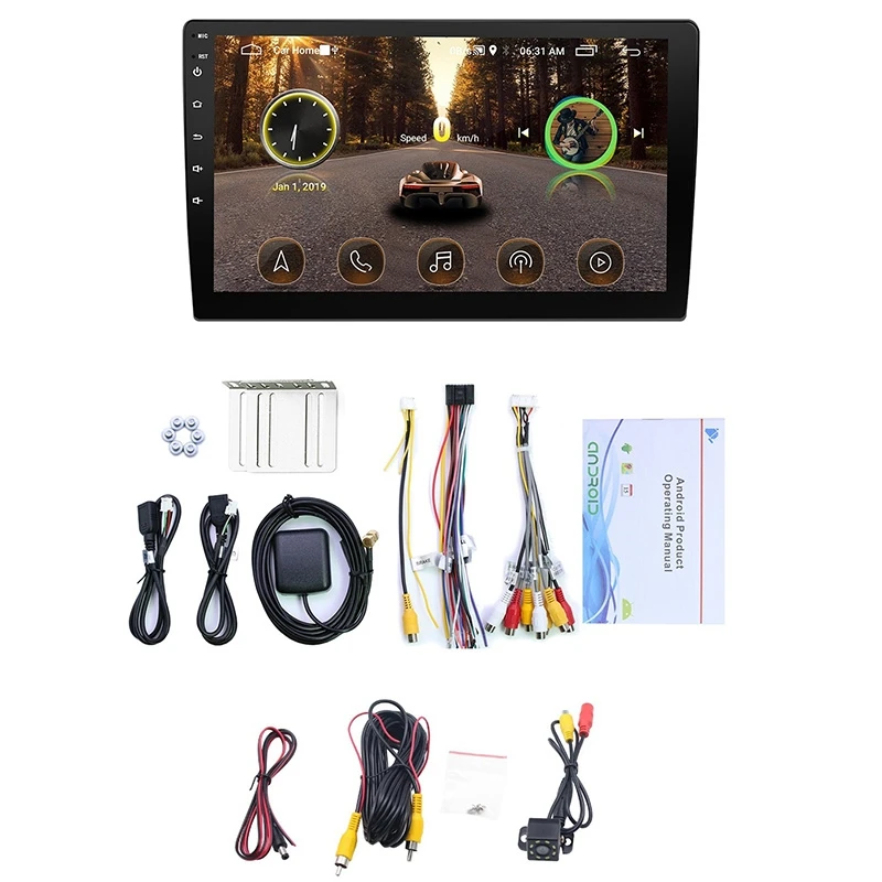 

2 Din 9 Inch Android 8.1 Universal Car Radio 1G+16G Stereo GPS Navi WIFI USB Bluetooth Multimedia MP5 Player with Camera