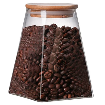 

Promotion! 350Ml Square Glass Sealed Storage Jar Coffee Milk Powder Canned Grain Storage Tank Tea Candy Food Storage Tank