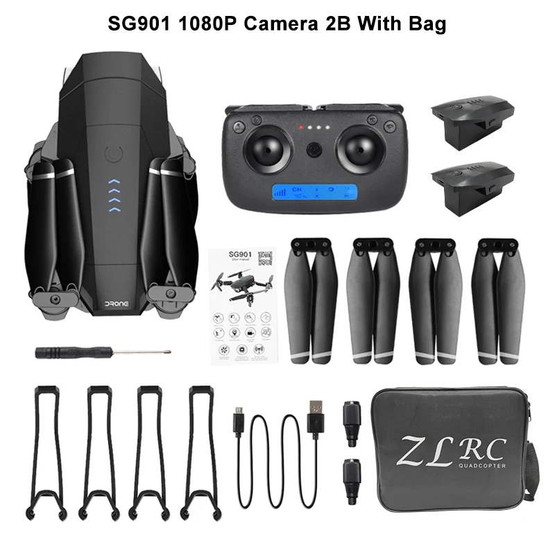 LAUMOX SG901 дрона с дистанционным управлением 4K HD Камера/1080 P Wi-Fi FPV профессиональный оптический поток Камера Дрон 18 минут Квадрокоптер с дистанционным управлением и Xs816 SG106 - Цвет: SG901 1080P 2B CB