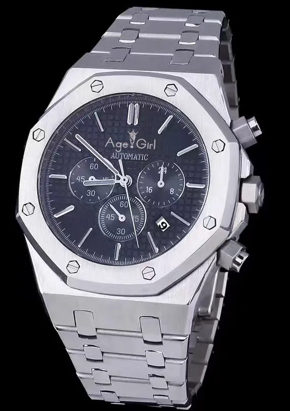 

Luxury Brand New Men Automatic Mechanical Watch Silver Black Rose Gold Sport Black Blue Grey Sapphire Glass Back See Through AAA