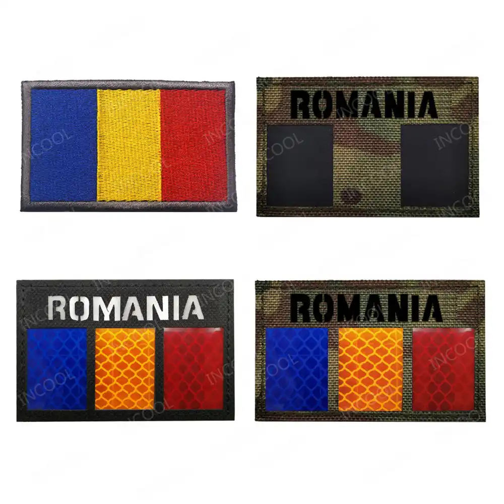 ROMANIA FLAG PATCH iron-on embroidered applique Top Quality