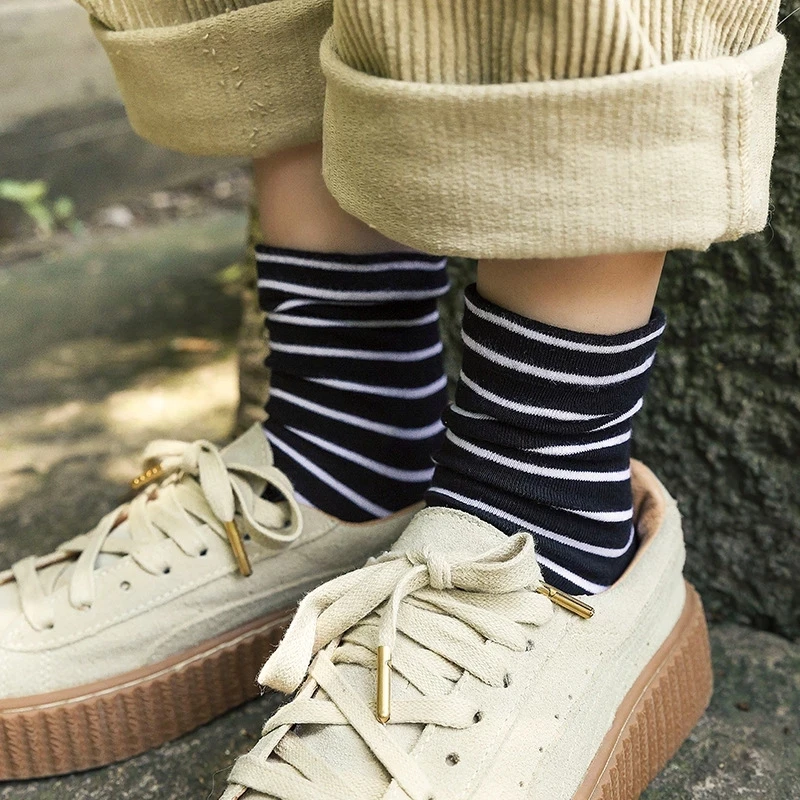 

Cute Style With Women's Socks and Stripes All Cotton Casual Breathable and Comfortable Women's Socks in Spring Autumn