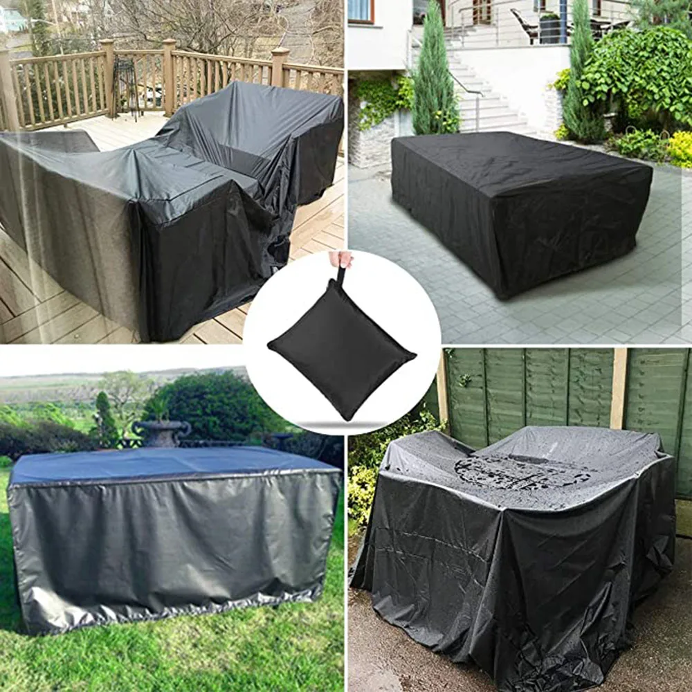 Multiple Sizes Waterproof chair cover Furniture Dustproof Cover For Rattan Table Cube Chair Sofa  Garden Patio Protective Cover 3