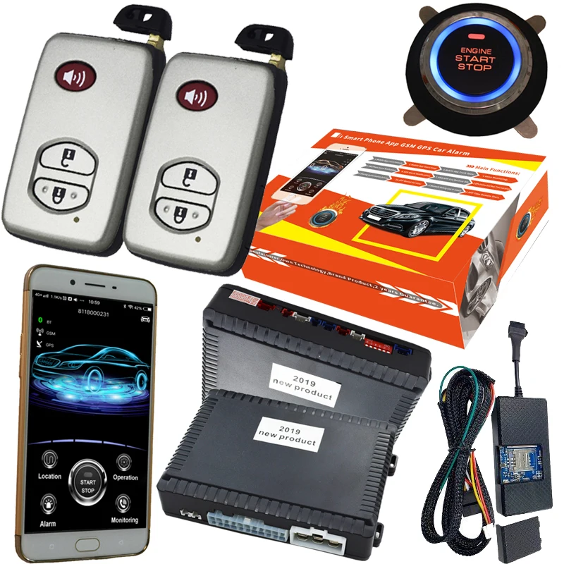 Cardot бренд мобильный телефон start stop bluetooth pke lock разблокировка gps трекер система gps Автомобильная сигнализация