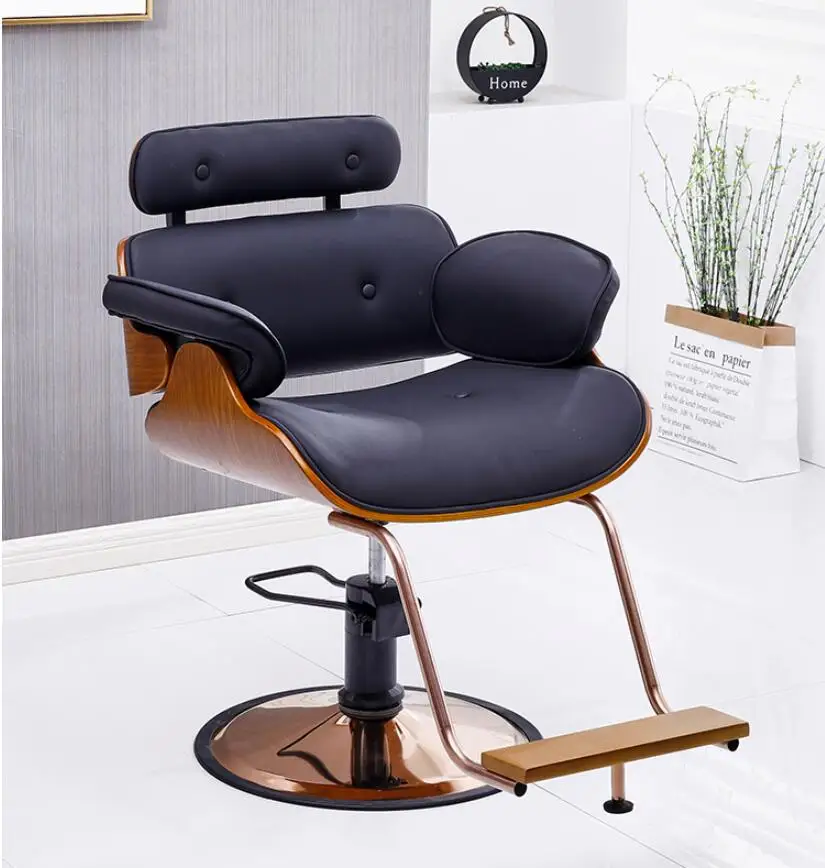 Barber shop fashion net red hair cutting chair tide shop hair salon special lift chair solid wood hairdressing chair