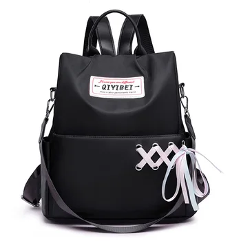 

Fashion Sports Ladies Backpack New Trend Streamer Solid Color Oxford Backpack Bow Travel Sports Outdoor Backpack