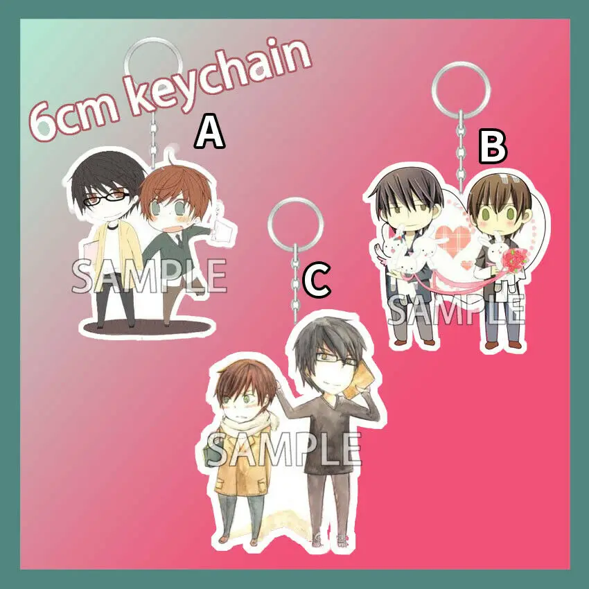 

Acrylic Keychain Strap Keyring Sekai Ichi Hatsukoi Takano Onodera Yaoi Couples