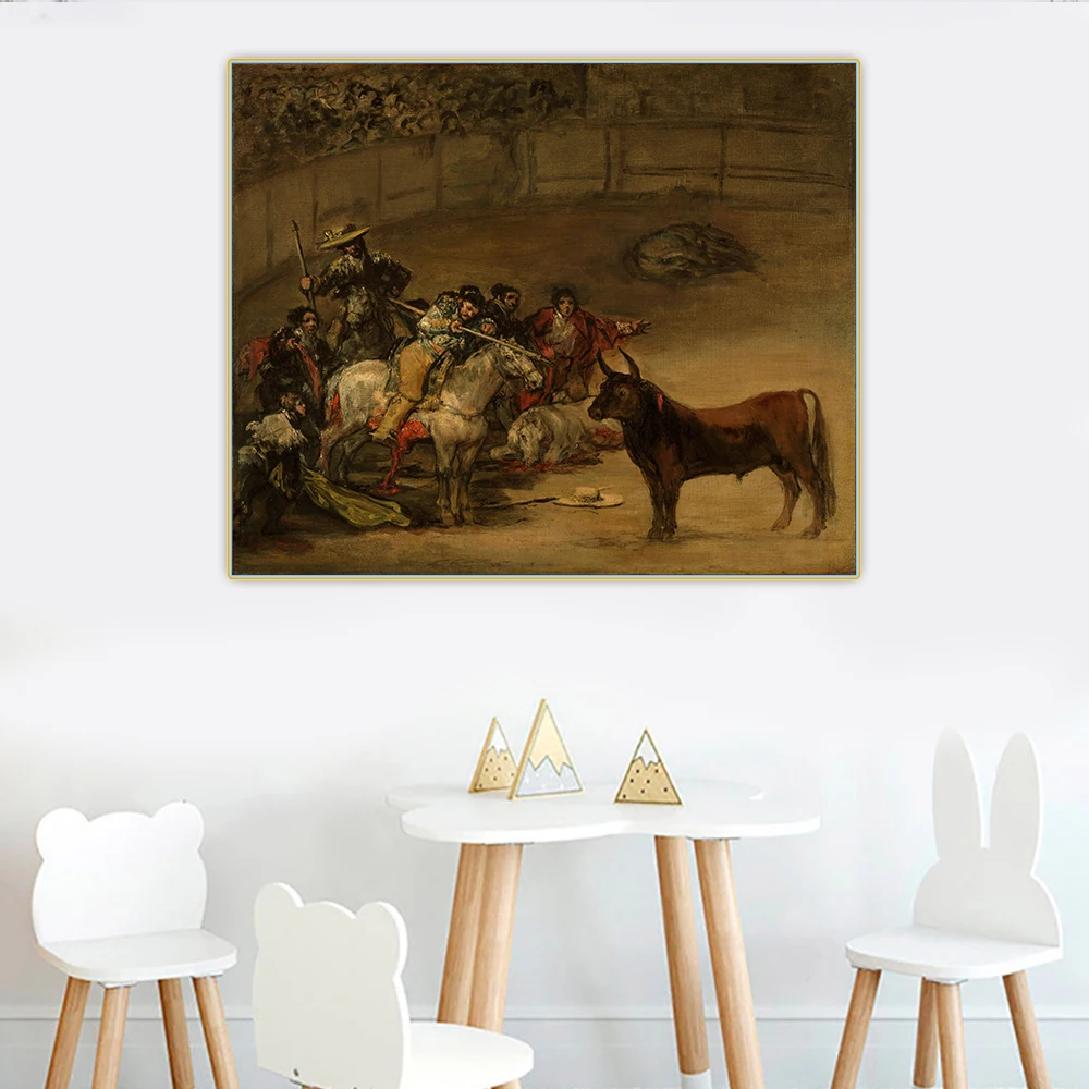 Citon Francisco Goya 》 Bullfight Luck of Varas картина маслом на холсте художественный постер стену Декор украшение для