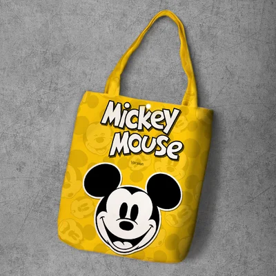 Плюшевый Рюкзак disney, Мультяшные сумки, дамская сумка для покупок, Холщовая Сумка с Микки Маусом и Минни, сумка на плечо, сумки-тоут, розовая сумка с Микки Маусом - Цвет: G