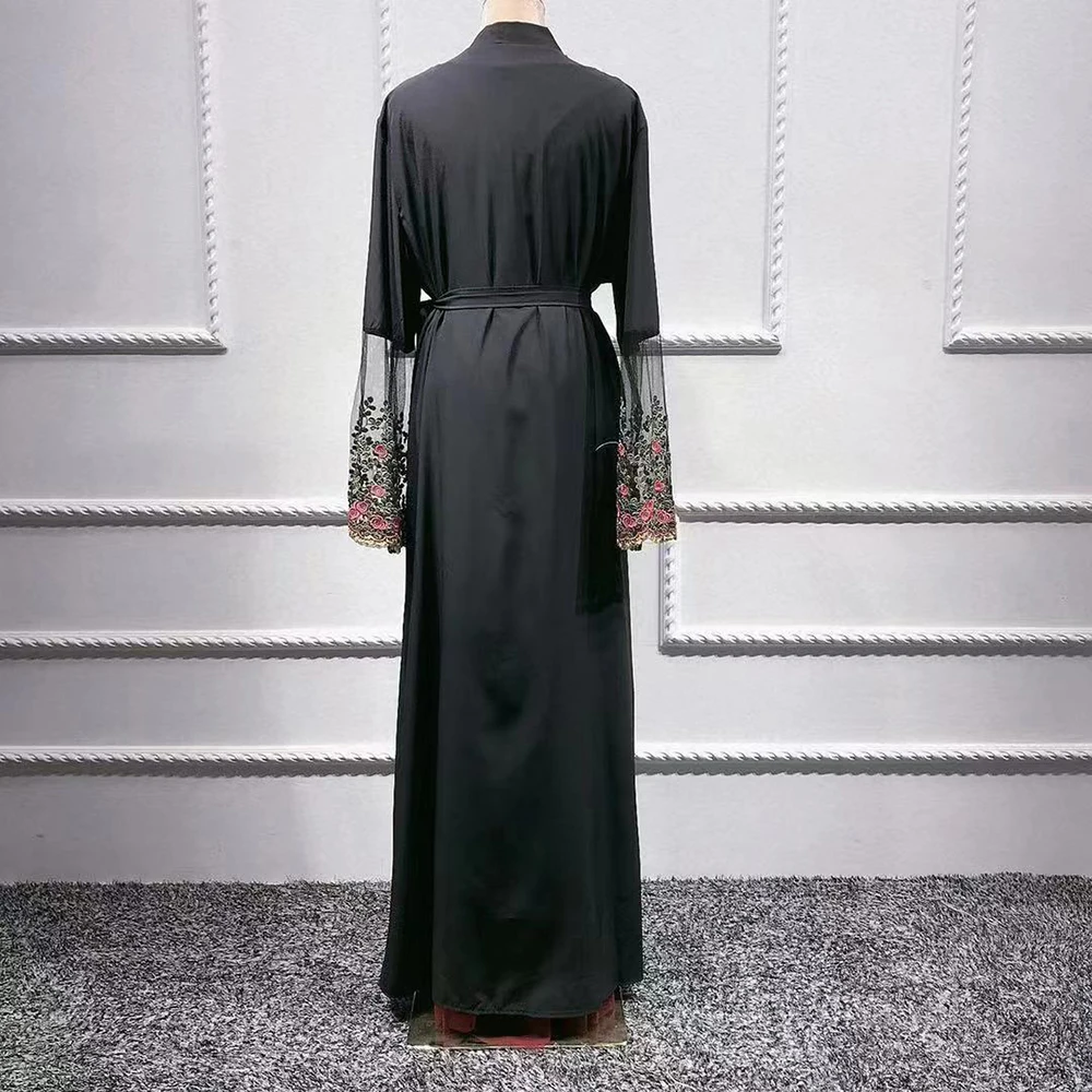 Black Abaya Kimono Cardigan Muslim Dress Turkish Kaftan Dubai Caftan Islamic Clothing Ramadan Abayas For Women Hijab Djellaba