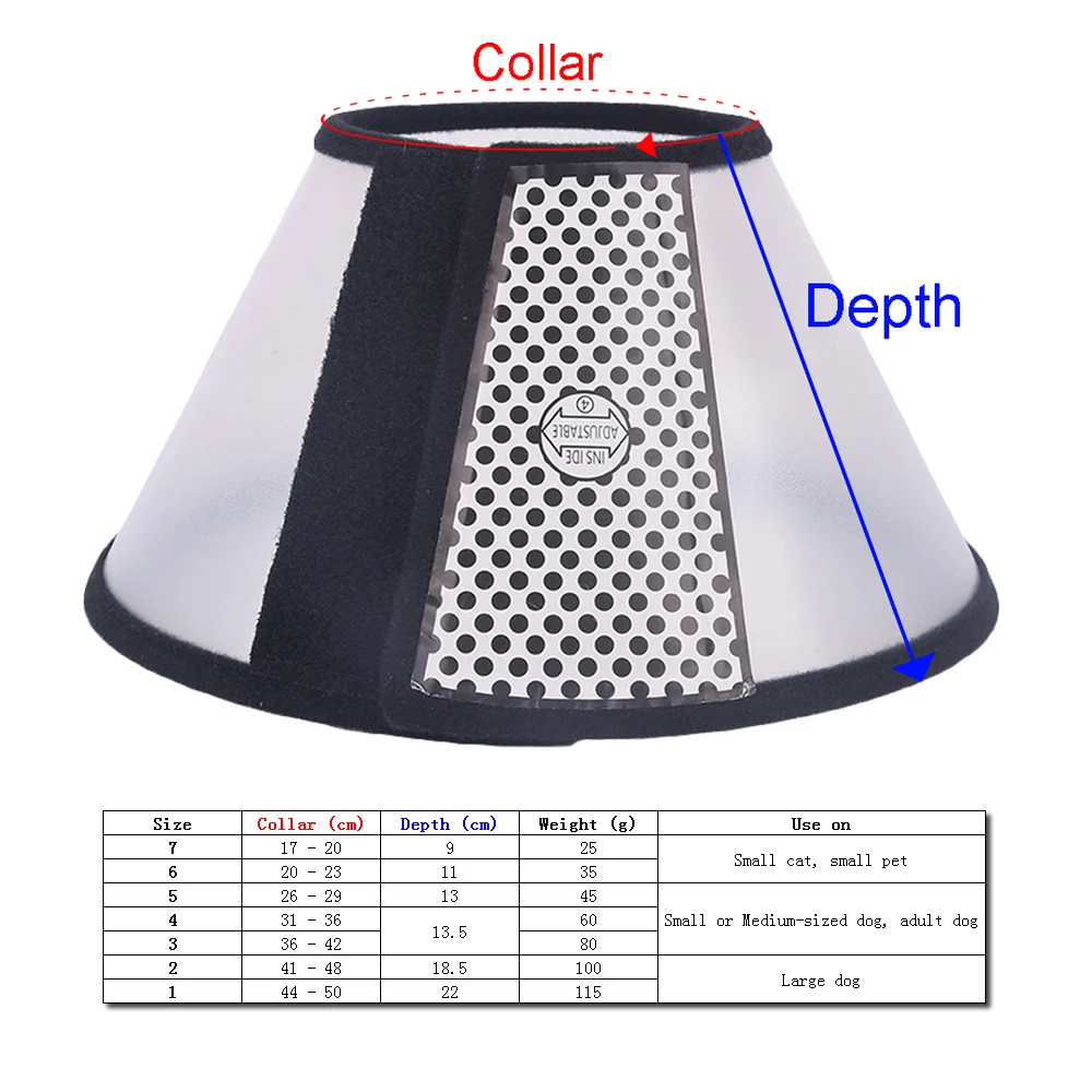 Pet Protective Collar Dog Neck Recovery Cone Collar Anti-Bite Lick Wound Healing Cat Dogs Health Training Medical Circle Tool