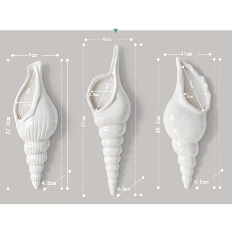 Conch Starfish Beach Decor Nautical Home Bedroom Living Room Hanging Vase Background Wall Decoration Seashells natural shell ornaments,resin starfish ornaments