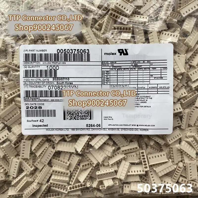 

1000pcs/lot Connector 5037-5063 50375063 5264-06 100% New and Origianl
