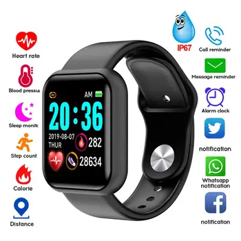 

Y68 Men Women Waterproof Heart Rate Blood Pressure Monitor Bluetooth Smart Bracelet for iOS Android Fitness Tracker Smartwatch