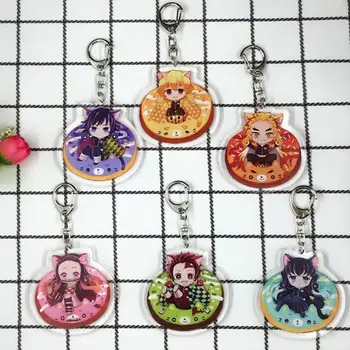 

1Pc New Cartoon Anime Demon Slayer Kimetsu No Yaiba Cosplay Key Chains Accessories Kamado Tanjirou Acrylic Keyring Figure Toys
