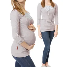 Топы для кормящих мам зимняя одежда футболка с длинным рукавом Топ для кормления грудью одежда для беременных женская блузка женская одежда s