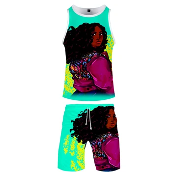 

2019 LIZZO two piece set tank top and LIZZO shorts Harajuku women LIZZO tank top streetwear harajuku Sleeveless Plus Size