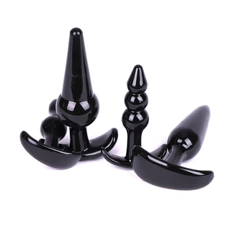 Medical Silicone 4Pcs Set Anales Plug Trainer Kit Butt Plugs & Beads Massage Toys Trainer Prostate Massage Anus dilator 6