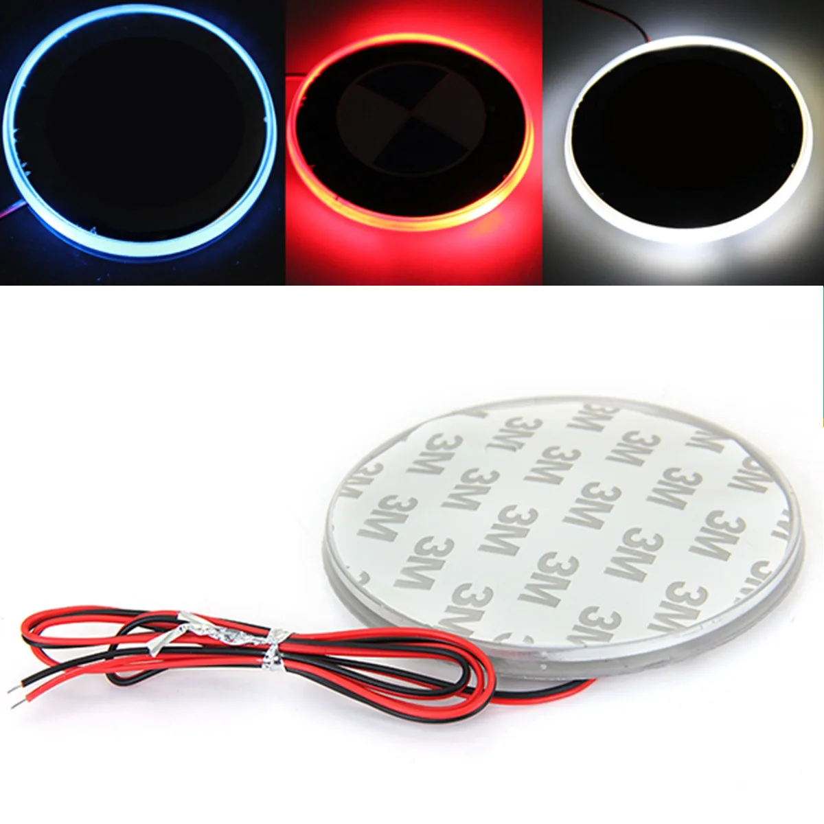 1Pcs 82mm 12V 블루/화이트/레드 자동차 자동 엠 블 럼 LED 배경 조명 ..