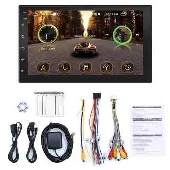 

Upgraded 2 DIN Android 9.1 MP5 Double Car Stereo GPS Navigation HD Bluetooth WiFi USB Radio Head Unit Driving Speed Display