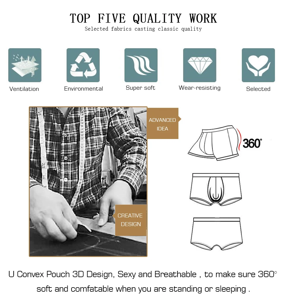 Ropa Interior нижнее белье, мужские трусы, мужские трусы-боксеры, мужские хлопковые трусы-боксеры, однотонные дышащие трусы для мальчиков, BS70