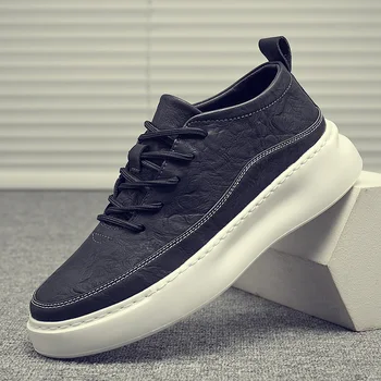 

Height Increased Men Sneakers Casual Sport Shoes Breathable Split Leather Tenis Trainers Mens Handsome Making Old Walking Shoes