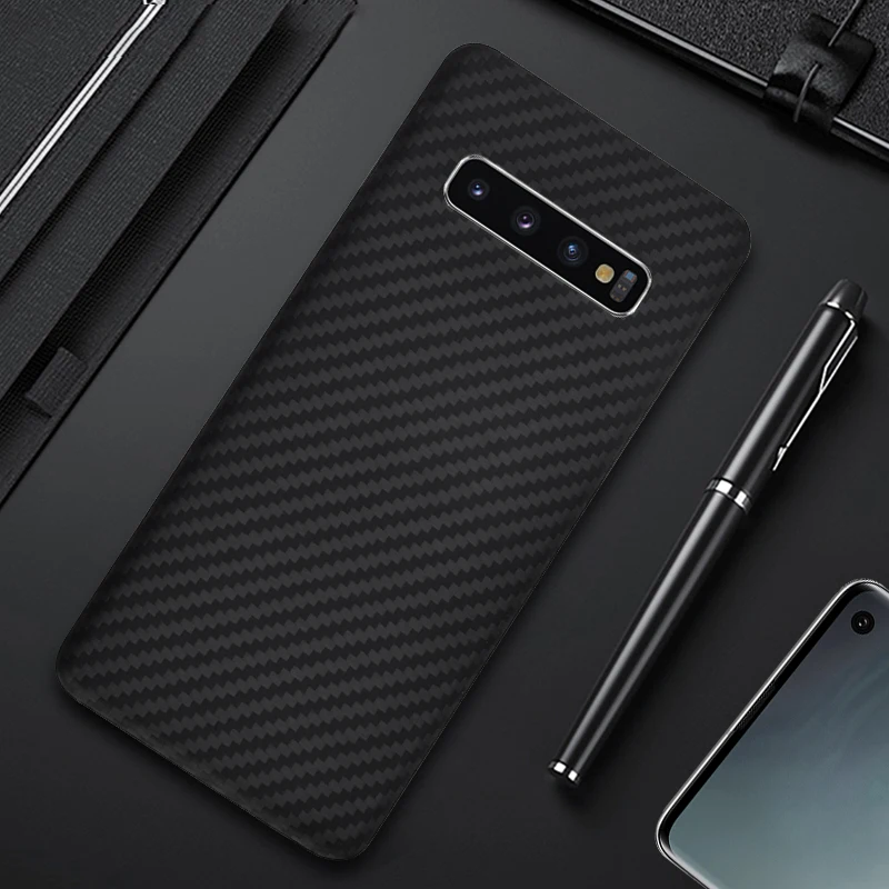 Real Pure Carbon Fiber Phone Case For Samsung S10 S20 Note10 Note20 Ultra-Thin Anti-Fall Hard Business ShellAramid Fiber Cover