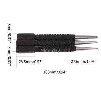 

3 Pcs 3/32" Heavy Duty Centre Punch Steel Metal Spring Loaded Marking Hole Tool F15 20 Dropship