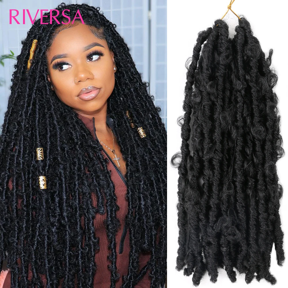 18/ 24inch Long Butterfly Locs Crochet Hair Braids Synthetic Faux Dreadlocks Soft Natural Braiding Extensions tresses |