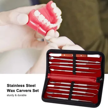 

Stainless Steel Wax Carvers Set Double Ended Wax Carver with Storage Case 10pcs Waxing Tool Kit Lab Equipment