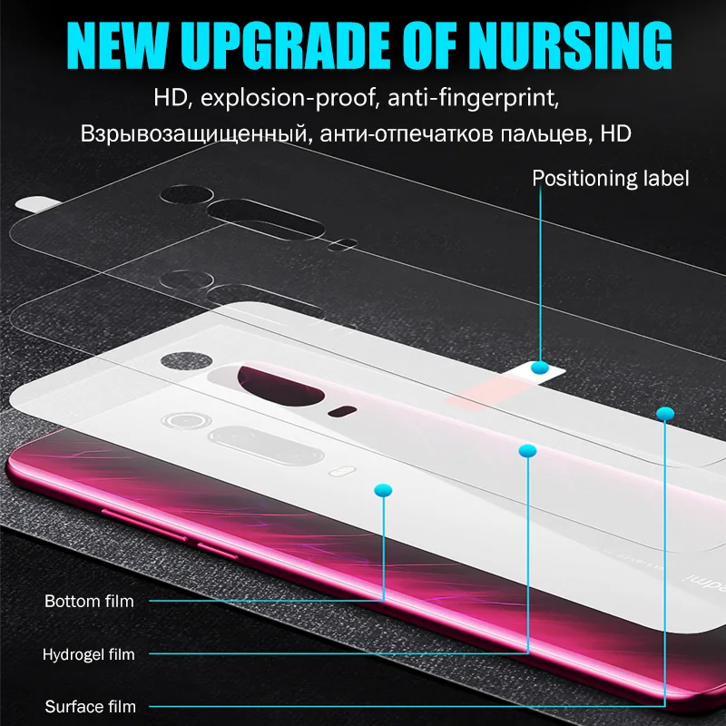35D полное покрытие Гидрогелевая пленка для Xiao mi Red mi Note 8 7 5 K20 Pro mi 9T 8 Lite 9 CC9E A1 A2 Защитная пленка для задней панели не стекло