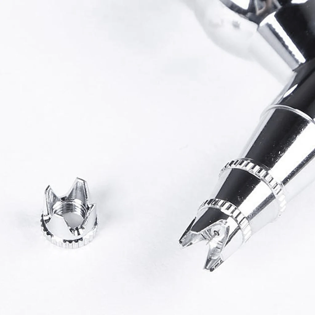 Brass Airbrush Needle Crown Shape Air Brush Cover Cap Parts Silver