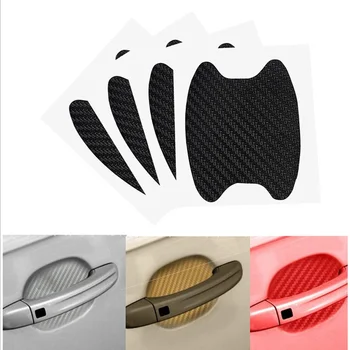 

4Pcs Car Auto Carbon fiber Door Film Sheet Handle Scratch Sticker aint scratch Protector Cover Exterior Accessories Car-styling