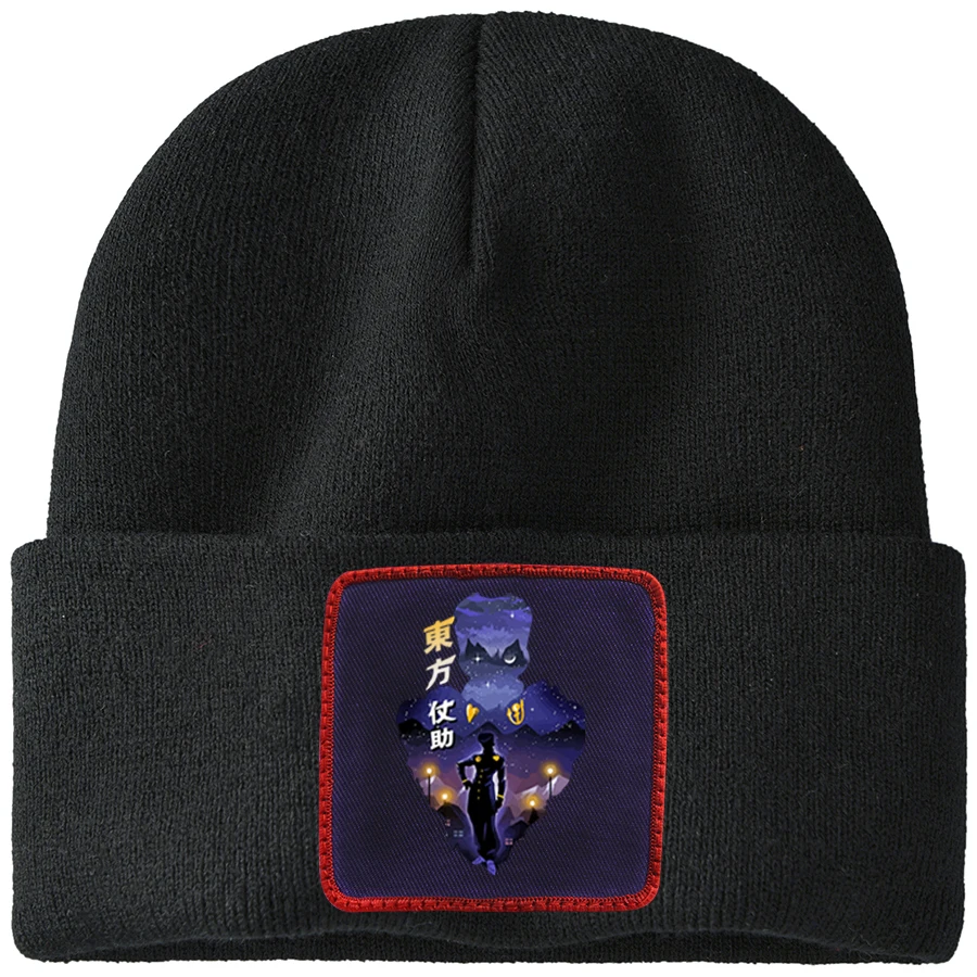 Вязаная шапка Josuke Crazy Diamond Japan Anime Jojo Harajuku в стиле ретро ребристые шапки с короткими