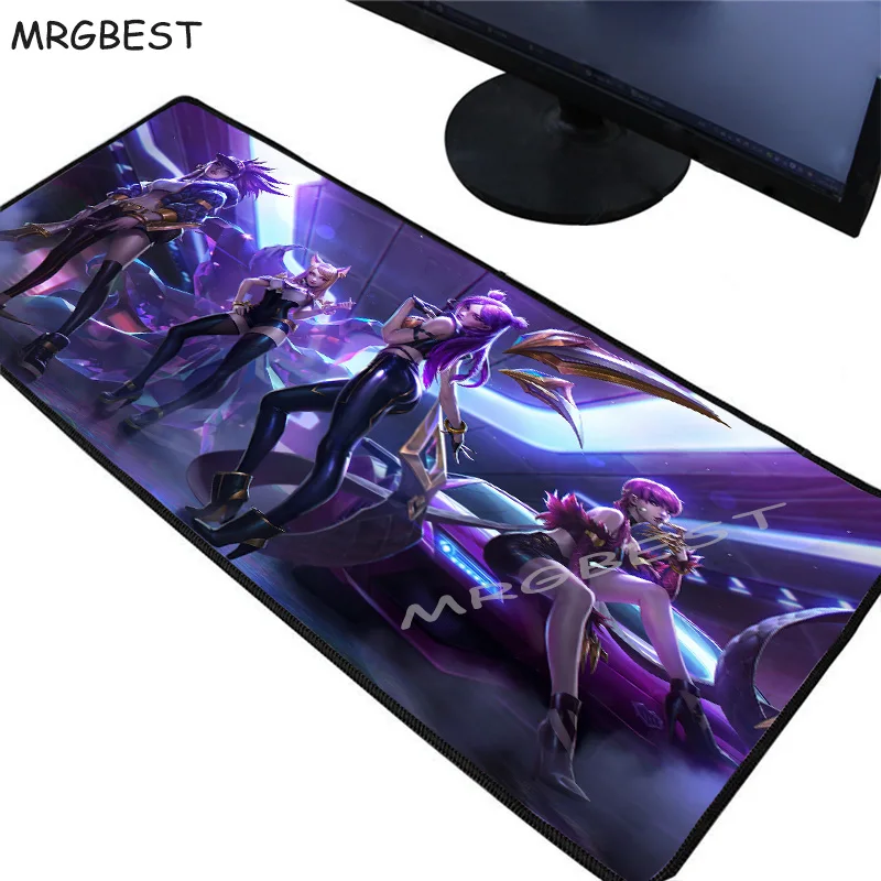 Большой игровой коврик для мыши MRGBEST с аниме блокировкой края боковой