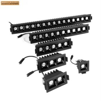 Dimmable LED 천장 조명 2w4w6w10W20W30W Recessed 스트립 크리 촬영 빛 COB 그릴 램프 실내 조명 LED 캐니스터 라이트