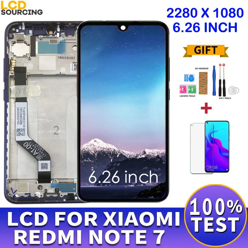 100% Оригинальный Новый ЖК дисплей 6 26 дюйма для Xiaomi Redmi Note 7 сенсорный экран + рамка