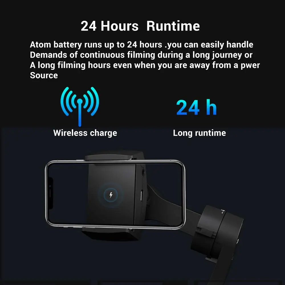 Snoppa Atom 3 Axis Складной Карманный ручной шарнирный стабилизатор для камеры iPhone