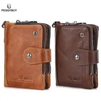 

Men Wallet Short Bifold PU Leather Men Purses Fashion Multifunction Coin Bag Zipper Small Money Purses Clutch Money Clip
