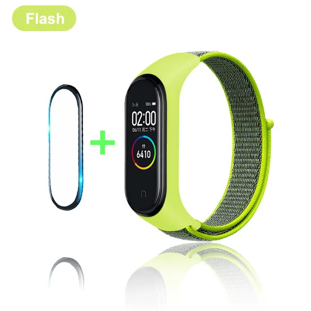 Нейлоновый ремешок-петля для Xiaomi mi 4 сменный дышащий браслет mi band 4 band 3 спортивный браслет для mi band 3 band 4 Stra - Цвет: Flash