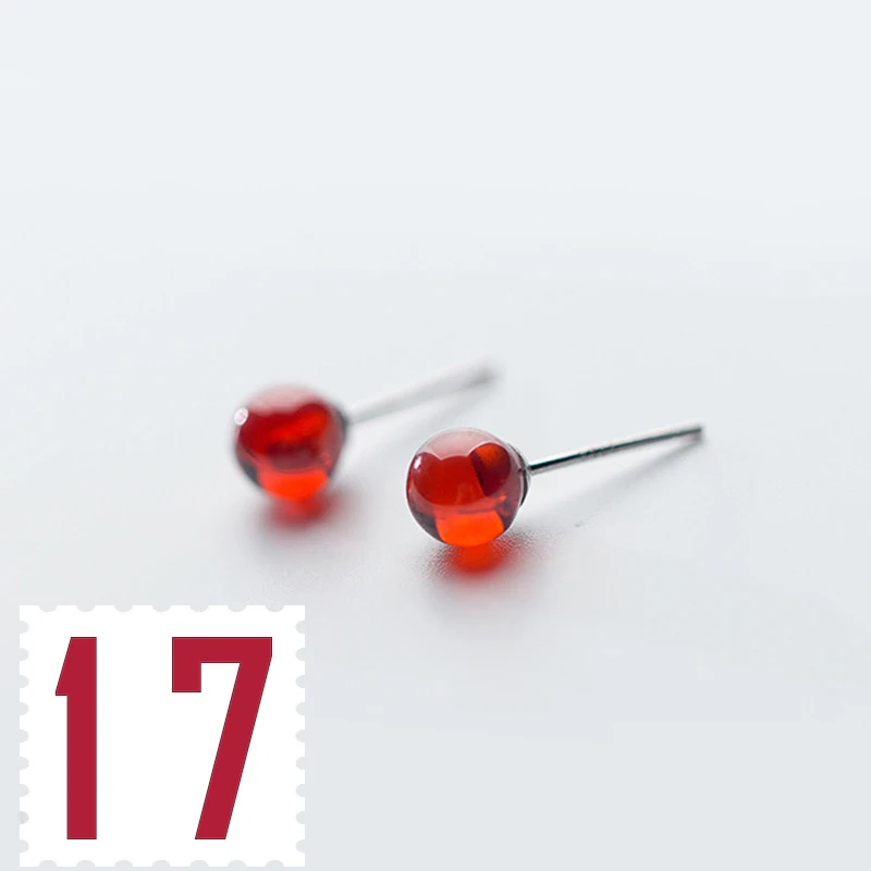 17 NPKDS 925 пробы серебряные серьги Модные женские ювелирные изделия милые рождественские серьги-гвоздики подарок для девочек-подростков - Окраска металла: 17